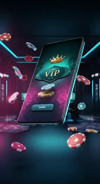 Afbeelding van een luxe VIP lounge met Dynabet Casino branding en exclusieve voordelen voor premium spelers die lid zijn van het loyaliteitsprogramma.